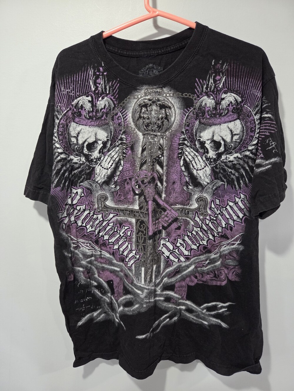 Y2K Grunge Skull Shirt Mens Large